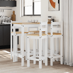 vidaXL Set da Bar 5 pz Bianco in Legno Massello di Pino