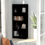 Libreria a 4 Ripiani Nera 60x24x142 cm in Truciolato