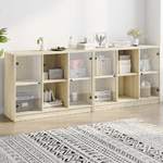 vidaXL Libreria con Ante Rovere Sonoma 204x37x75 cm Legno Multistrato