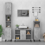 Set Mobili da Bagno 3 pz Grigio Cemento in Legno ingegnerizzato