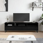 Mobile Porta TV Nero 150x30x44,5 cm in Legno ingegnerizzato