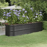 vidaXL Letto da Giardino in Acciaio a Polvere 296x80x68 cm Antracite