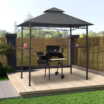 Gazebo per Barbecue 240x150x255 cm Antracite in Acciaio