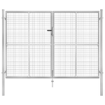 Cancello per Giardino in Acciaio Zincato 306x225cm Argento