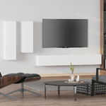 vidaXL Set di Mobili Porta TV 4 pz Bianco in Legno ingegnerizzato