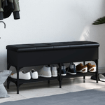 vidaXL Panca Porta Scarpe Nera 102x32x45 cm in Legno ingegnerizzato