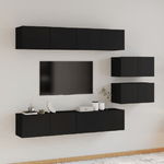 vidaXL Set Mobili Porta TV 6 pz Nero in Legno ingegnerizzato