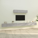 Set di Mobili Porta TV 6 pz Grigio Cemento in Legno Ingegnerizzato