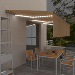 vidaXL Tenda Sole Retrattile Manuale Parasole e LED 6x3m Gialla Bianca