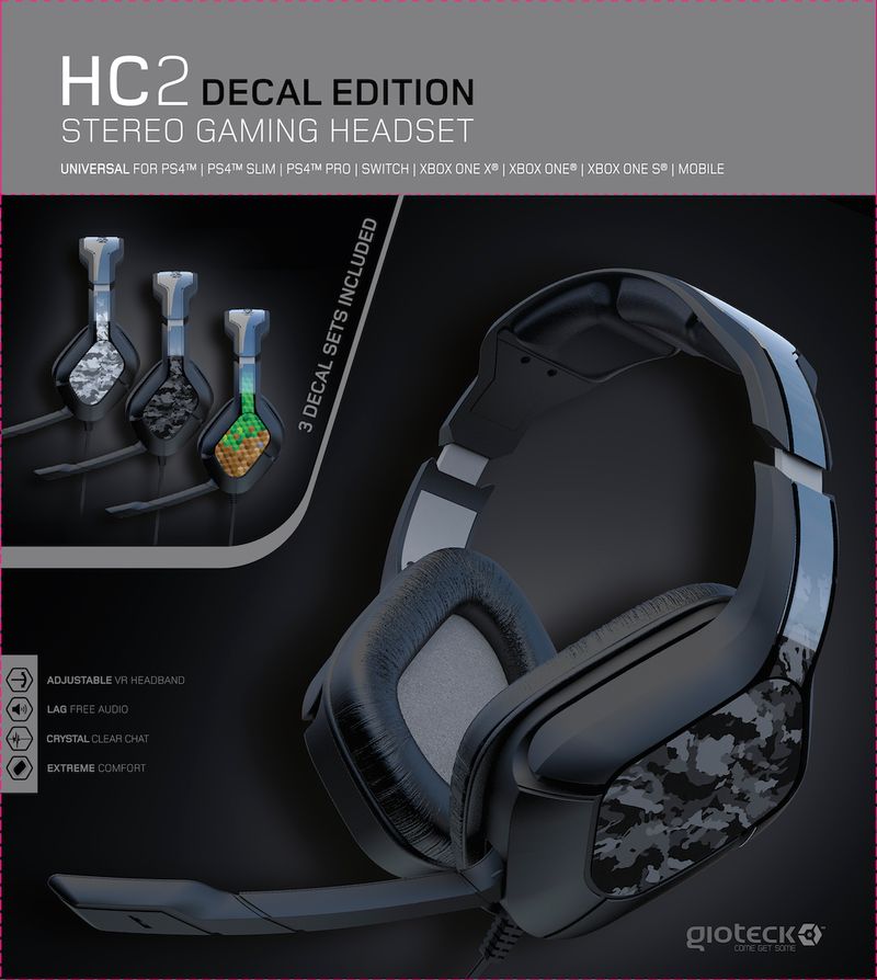 Gioteck-HC2-Auricolare-Cablato-A-Padiglione-Giocare-Nero-Grigio