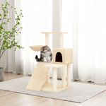 vidaXL Albero per Gatti con Tiragraffi in Sisal Crema 82 cm