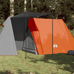 vidaXL Tenda 3 Persone Grigia e Arancione 465x220x170 cm Taffetà 185T