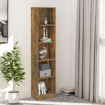 vidaXL Libreria a 5 Ripiani Rovere Fumo 40x24x175 cm Legno ingegnerizzato