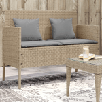 vidaXL Panca da Giardino con Cuscini Beige in Polyrattan