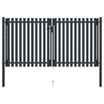 Cancello per Recinzione Doppio in Acciaio 306x200 cm Antracite