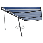 vidaXL Tenda da Sole Autoportante Manuale 600x350 cm Blu Bianca