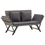 vidaXL Panchina da Giardino con Cuscini 176 cm in Polyrattan Grigio