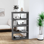 vidaXL Libreria/Divisorio Grigio 80x30x135,5 cm in Massello di Pino