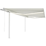 vidaXL Tenda Automatica con Sensore Vento e LED 4x3,5 m Crema