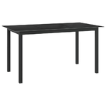 vidaXL Tavolo da Giardino Nero 150x90x74cm in Alluminio e Vetro