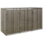 vidaXL Copribidone Triplo Grigio 207x80x117 cm in Polyrattan