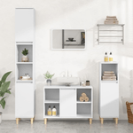 vidaXL Set Mobili da Bagno 3 pz Bianco in Legno Ingegnerizzato