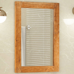 vidaXL Specchio da Bagno 50x70x2,5 cm Legno Massello di Acacia e Vetro