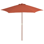 vidaXL Ombrellone da Esterni con Palo in Legno 270 cm Terracotta