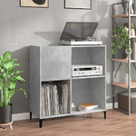 Mobile Porta Dischi Grigio Cemento 84,5x38x89 Legno ingegnerizzato