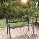 vidaXL Panchina da Giardino 125 cm in Acciaio Nera