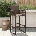 vidaXL Sgabelli da Bar da Giardino 2 pz in Polyrattan Marrone