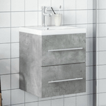 vidaXL Mobile da Bagno con Lavabo Integrato Grigio Cemento