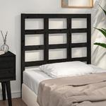 Testiera per Letto Nera 95,5x4x100 cm Legno Massello di Pino