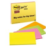 3M Post-it 200 x 149mm (4 x 45) etichetta autoadesiva Verde, Arancione, Rosa, Giallo 4 pz