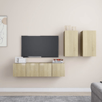 vidaXL Set Mobili TV 4 pz Rovere Sonoma in Truciolato