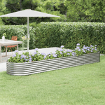 vidaXL Letto Giardino Acciaio Verniciato a Polvere 368x80x36cm Argento