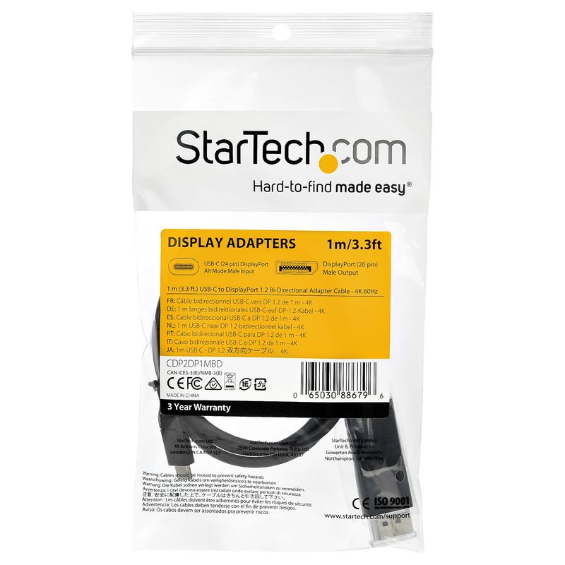 StarTech.com-Cavo-adattatore-da-USB-C-a-DisplayPort-1.2-da-1m---Cavo-video-bidirezionale-da-DP-a-USB-C-o-USB-C-a-DP-4K-60Hz---HBR2-HDR---Cavo-pe