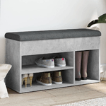 Panca per Scarpe Grigio Cemento 82x32x45,5cm Legno ingegnerizzato