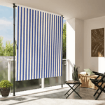 vidaXL Tenda a Rullo Esterno Blu e Bianca 200x270cm Tessuto e Acciaio