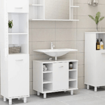 Armadio da Bagno Bianco Lucido 60x32x53,5 cm in Truciolato