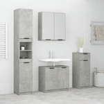 Set Mobili da Bagno 4 pz Grigio Cemento in Legno ingegnerizzato