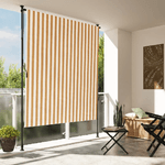 vidaXL Tenda a Rullo Esterno Arancio Bianca 200x270cm Tessuto Acciaio