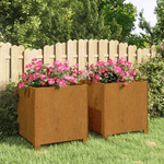 vidaXL Fioriere con Gambe 2pz Ruggine 42x40x43 cm Acciaio Corten