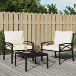 Sedie da Giardino con Cuscini Sabbia 2pz 68x76x79 cm Acciaio