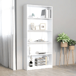 vidaXL Libreria a 5 Ripiani Bianca 80x24x175 cm in Legno ingegnerizzato