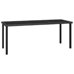 vidaXL Tavolo da Pranzo da Giardino Nero 180x70x73 cm in Polyrattan