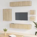 Set Mobili Porta TV 8pz Rovere Sonoma in Legno Ingegnerizzato