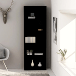 Libreria a 5 Ripiani Nera 60x24x175 cm in Truciolato