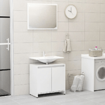 Set Mobili da Bagno Bianco Lucido in Truciolato