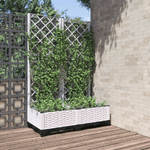 vidaXL Fioriera da Giardino con Graticcio Bianco 80x40x121,5 cm PP